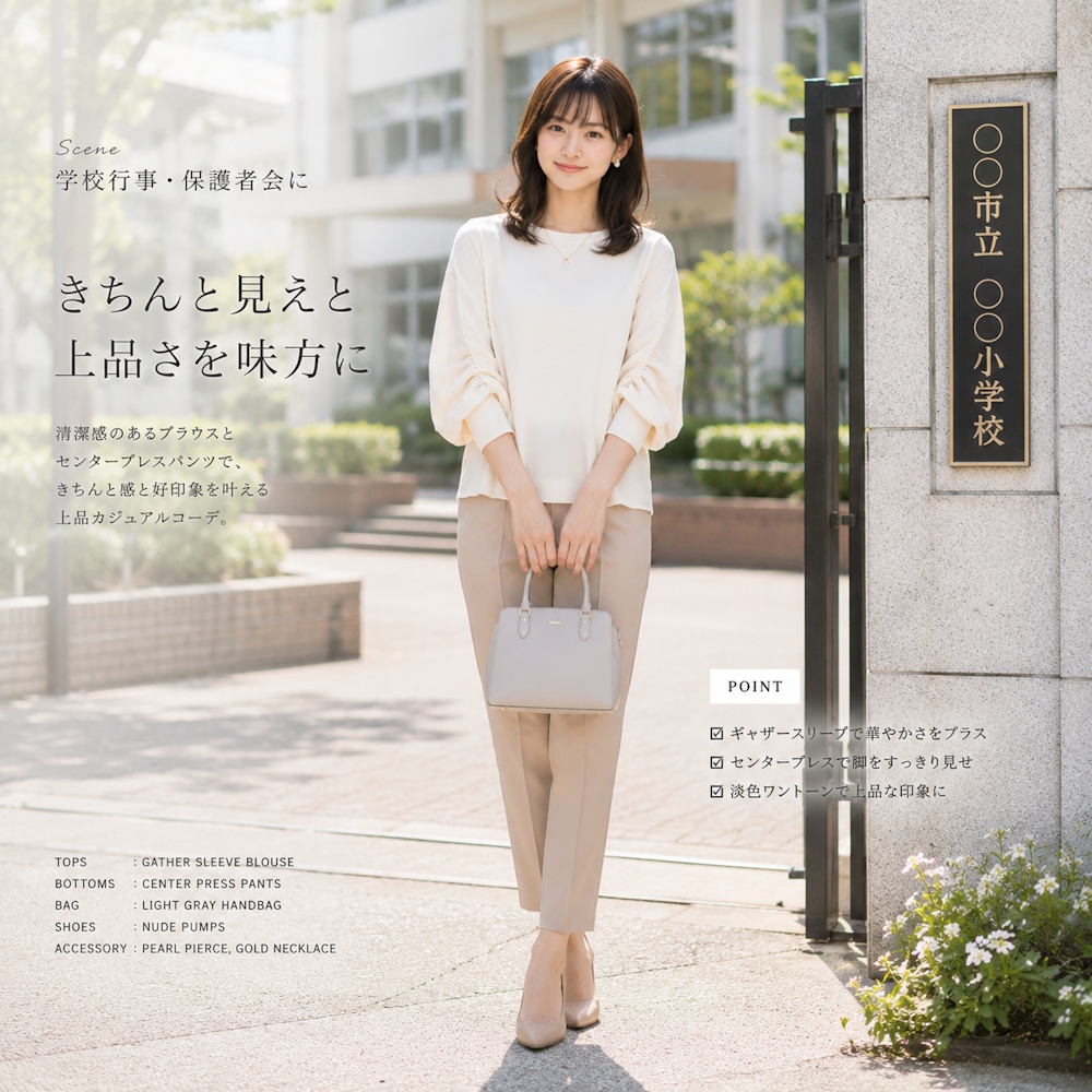 学校行事にも対応できる服を取り入れる