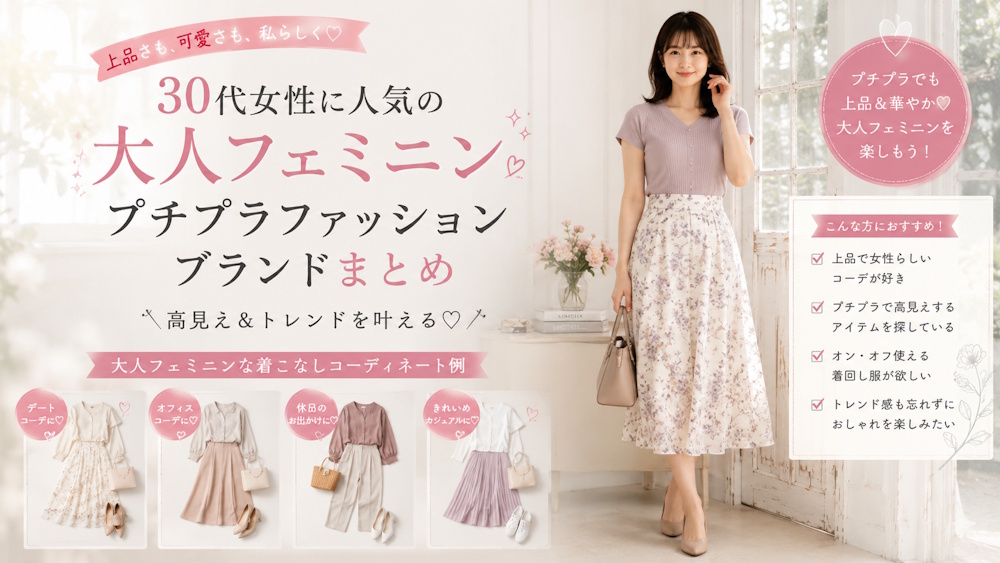 30代女性に人気の大人フェミニンプチプラファッションブランドまとめ