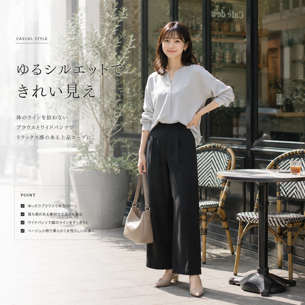 体型カバーできるシルエットを選ぶ