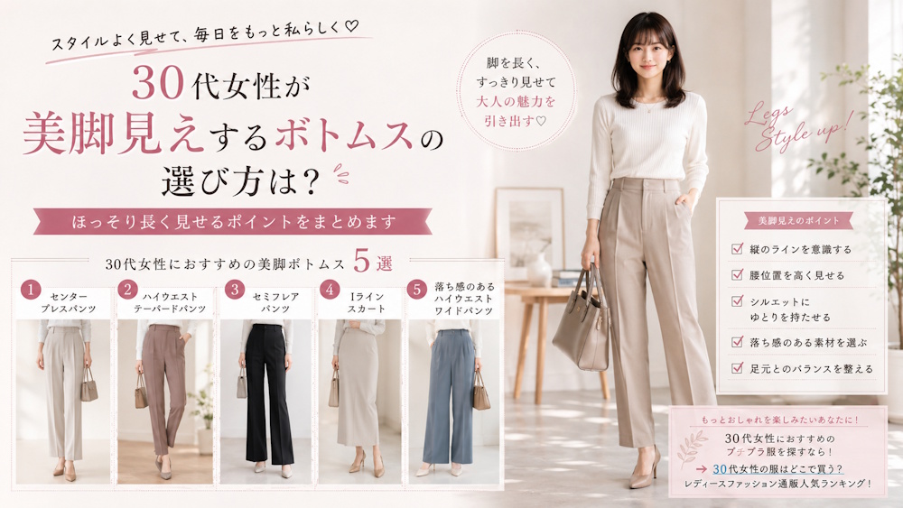 30代女性が美脚見えするボトムスの選び方は？ほっそり長く見せるポイントをまとめます