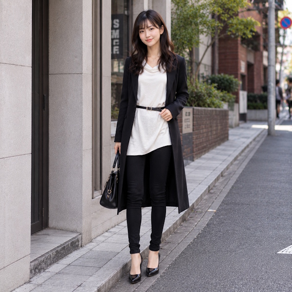 シルエットが今っぽく見えにくい服装