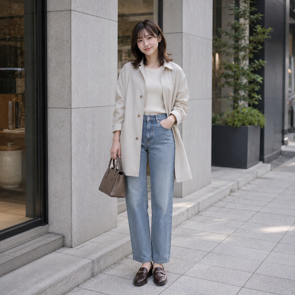 シルエットが今っぽく見えにくい服装