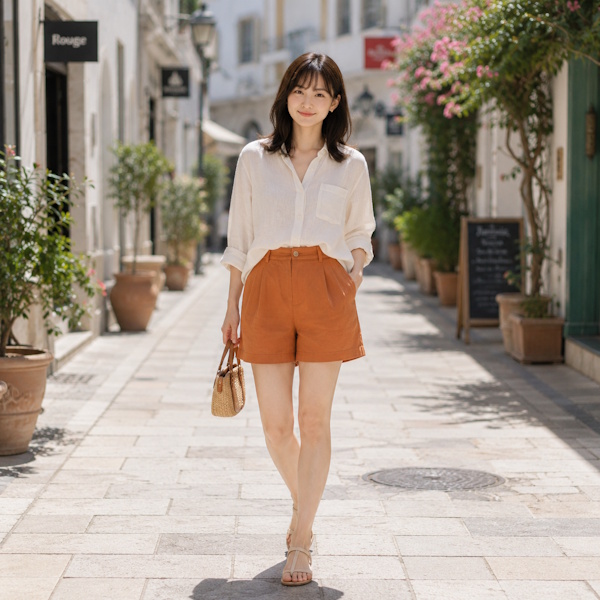 ショートパンツだけが主役になりすぎるコーデ