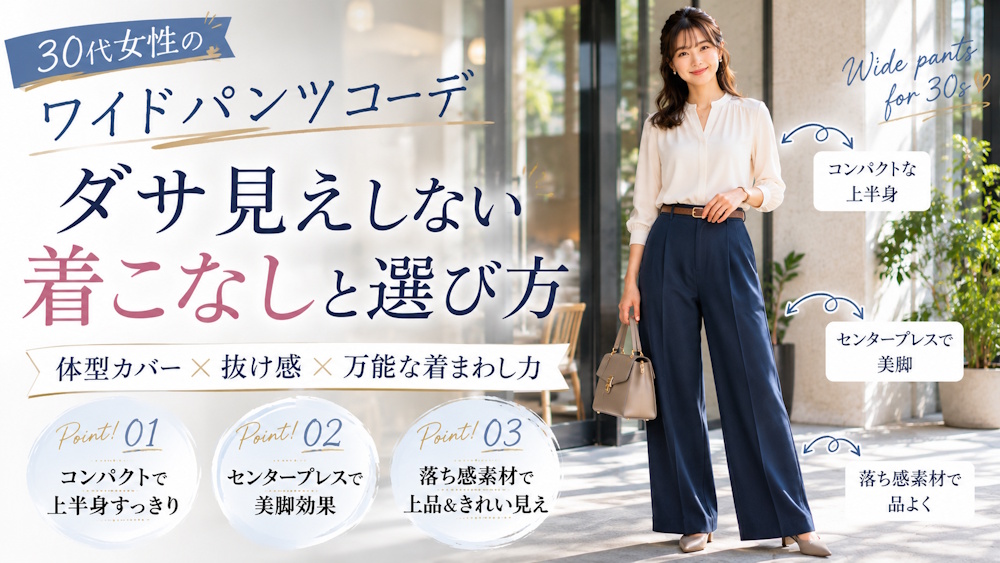 30代女性のワイドパンツコーデ・ダサ見えしない着こなしと選び方のポイント